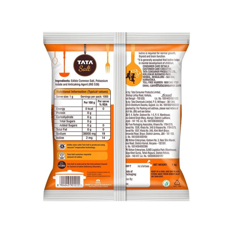 Tata Salt (Vacuum Evaporated Iodised Salt)